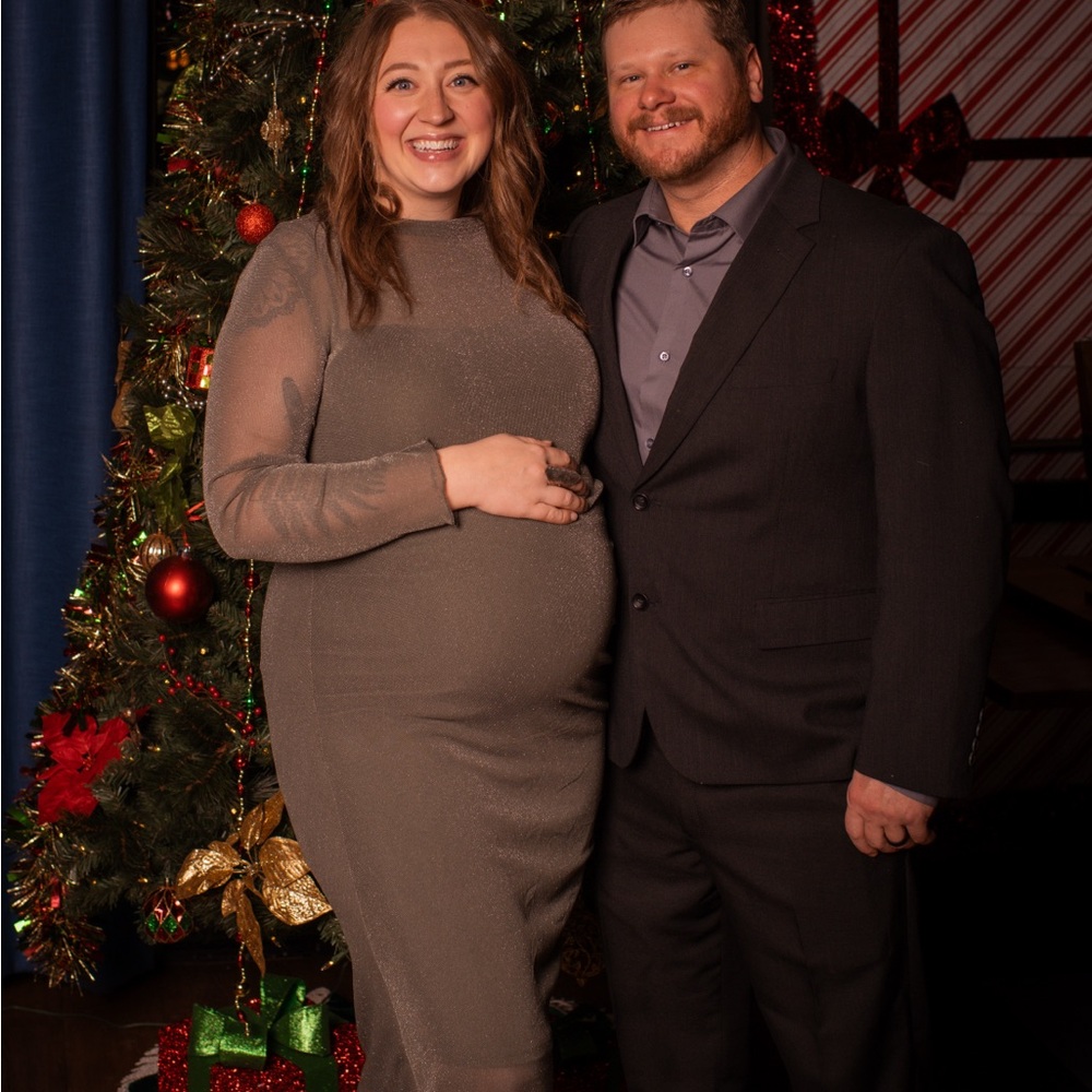 Pinkblush Olive Green Midi maternity dress